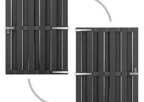 Poartă de grădină, gri, 100 x 150 cm, WPC - 2/5