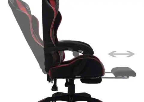 Scaun de jocuri cu LED RGB, roșu vin și negru, piele ecologică - 5/5