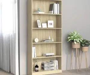 vidaXL Bibliotecă 5 rafturi stejar sonoma 80x24x175 cm, lemn prelucrat