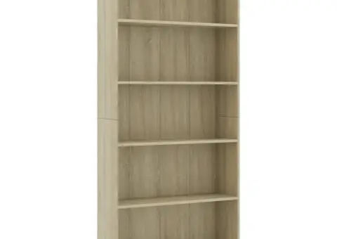 Bibliotecă 5 rafturi stejar sonoma 80x24x175 cm, lemn prelucrat - 2/5