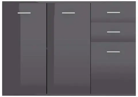 Dulap, gri extralucios, 105 x 30 x 75 cm, lemn prelucrat - 4/5