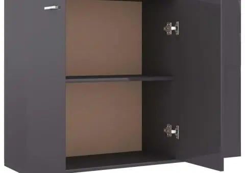 Dulap, gri extralucios, 105 x 30 x 75 cm, lemn prelucrat - 5/5