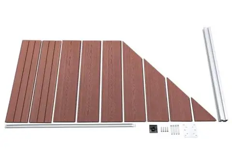 Panou de gard, maro, 95x(105-180) cm, WPC - 3/5