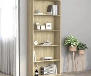 vidaXL Bibliotecă 5 rafturi stejar sonoma 80x30x189 cm, lemn prelucrat