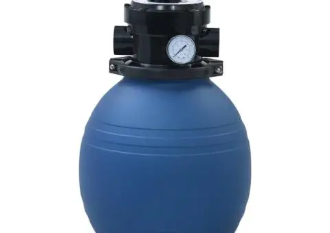 Filtru cu nisip pentru piscină supapă 4 poziții albastru 300 mm - 1/5