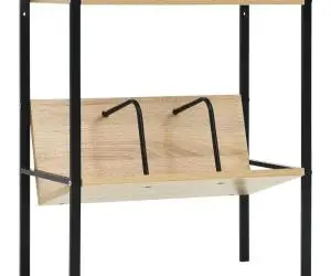 vidaXL Etajeră cărți 2 rafturi negru/stejar 52x28x59 cm lemn prelucrat