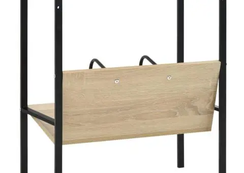 Etajeră cărți 2 rafturi negru/stejar 52x28x59 cm lemn prelucrat - 5/5