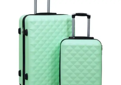 Set de valize cu carcasă rigidă, 2 piese, verde mentă, ABS - 1/5