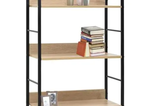 Etajeră cărți 3 rafturi, stejar, 60x27,6x90,5 cm lemn prelucrat - 2/5