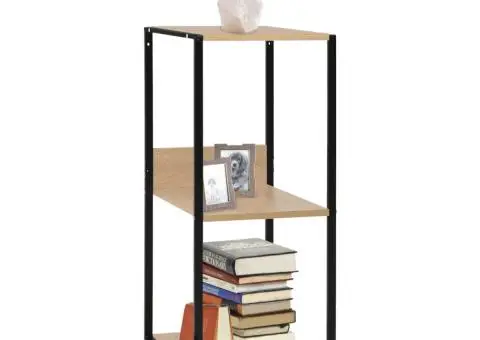 Bibliotecă mică negru/stejar, 33,5x39,6x79,7 cm, lemn prelucrat - 1/5