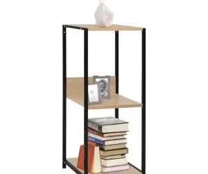 vidaXL Bibliotecă mică negru/stejar, 33,5x39,6x79,7 cm, lemn prelucrat
