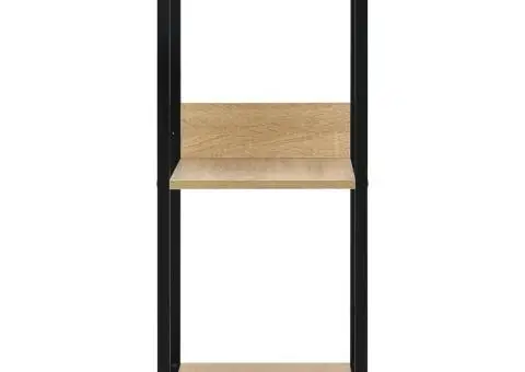 Bibliotecă mică negru/stejar, 33,5x39,6x79,7 cm, lemn prelucrat - 3/5