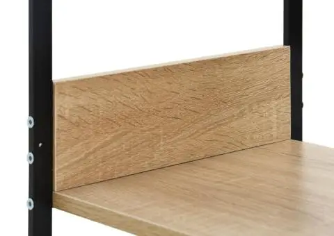 Bibliotecă mică negru/stejar, 33,5x39,6x79,7 cm, lemn prelucrat - 5/5