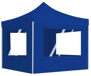 vidaXL Cort de petrecere pliabil cu pereți, albastru, 2x2 m, aluminiu