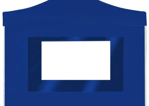 Cort de petrecere pliabil cu pereți, albastru, 2x2 m, aluminiu - 2/5