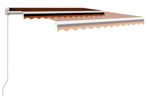 Copertină retractabilă manual, portocaliu & maro, 350 x 250 cm - 3/5