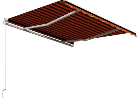 Copertină retractabilă manual, portocaliu & maro, 350 x 250 cm - 4/5