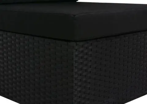 Canapea de colț modulară cu cotieră dreapta, negru, poliratan - 5/5