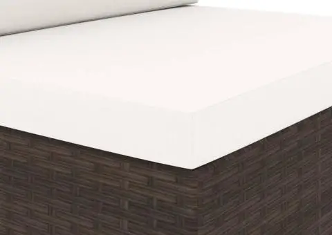 Canapea de colț modulară cu cotieră stânga, maro, poliratan - 5/5