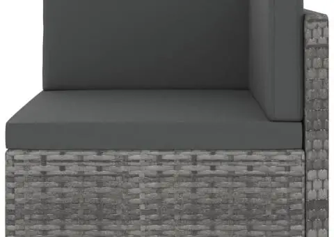 Canapea de colț modulară, gri, poliratan - 2/5