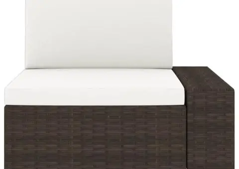 Canapea modulară cu 3 locuri, maro, poliratan - 4/5