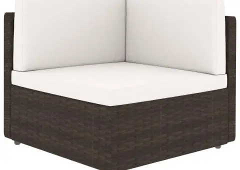 Canapea modulară cu 2 locuri, maro, poliratan - 4/5