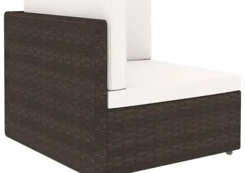 Canapea modulară cu 2 locuri, maro, poliratan - 5/5