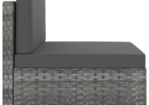 Canapea modulară cu 2 locuri, gri, poliratan - 5/5