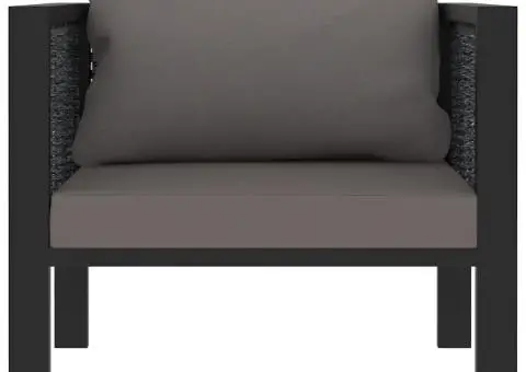 Canapea modulară cu pernă, antracit, poliratan - 2/5