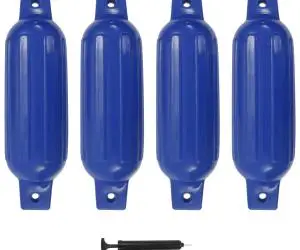 vidaXL Bară de protecție barcă, 4 buc., albastru, 41x11,5 cm, PVC