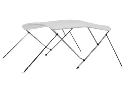 Parasolar barcă Bimini cu 3 arcuri, alb, 183x196x137 cm - 1/5
