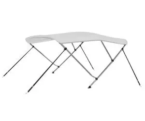 vidaXL Parasolar barcă Bimini cu 3 arcuri, alb, 183x196x137 cm