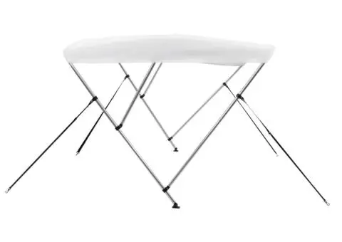 Parasolar barcă Bimini cu 3 arcuri, alb, 183x196x137 cm - 5/5