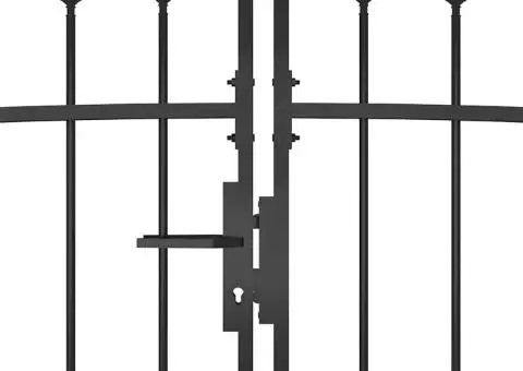 Poartă gard pentru grădină cu vârf suliță, negru 5 x 1,5 m - 3/5