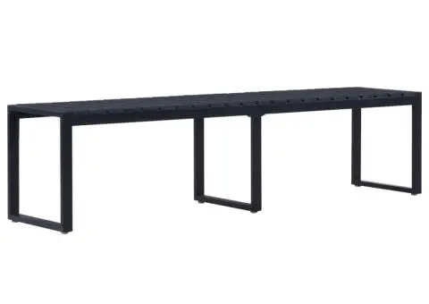 Bancă de grădină, negru, 180 cm, placă PS - 1/5