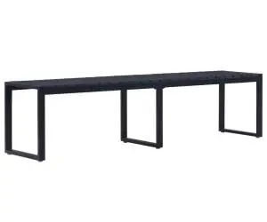 vidaXL Bancă de grădină, negru, 180 cm, placă PS