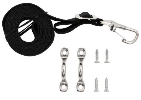 Centuri superioare Bimini, 2 buc., textil & oțel inoxidabil - 2/5