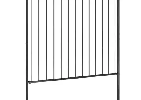 Gard de grădină, negru, 1,7 x 1,5 m, oțel - 2/4