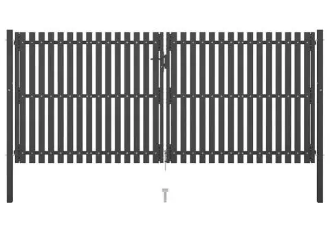 Poartă de gard grădină, antracit, 4 x 2 m, oțel - 1/5