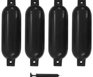 vidaXL Bară de protecție barcă, 4 buc., negru, 51x14 cm, PVC