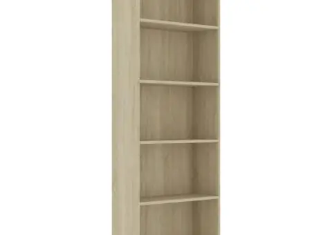 Bibliotecă 5 rafturi stejar sonoma 60x24x175 cm, lemn prelucrat - 2/5
