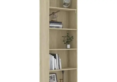 Bibliotecă 5 rafturi stejar sonoma 60x24x175 cm, lemn prelucrat - 3/5