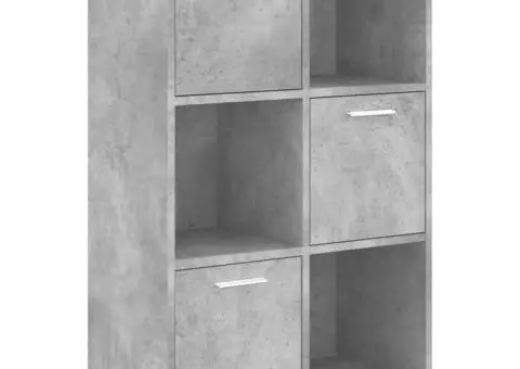 Dulap de depozitare, gri beton, 60x29,5x90 cm, lemn prelucrat - 2/5