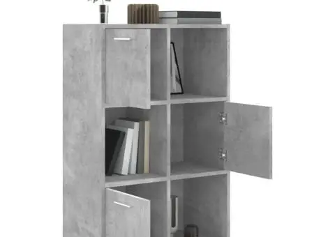 Dulap de depozitare, gri beton, 60x29,5x90 cm, lemn prelucrat - 5/5