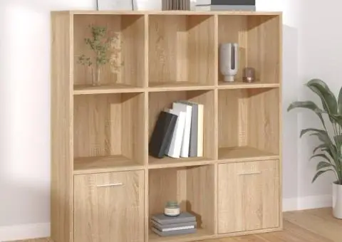 Bibliotecă, stejar Sonoma, 98 x 30 x 98 cm, lemn prelucrat - 1/5