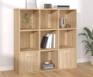 vidaXL Bibliotecă, stejar Sonoma, 98 x 30 x 98 cm, lemn prelucrat
