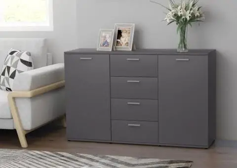 Dulap, gri, 120 x 35,5 x 75 cm, lemn prelucrat - 1/5