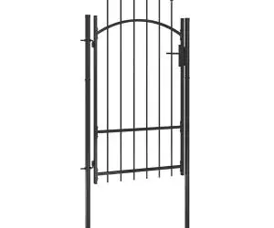 vidaXL Poartă de grădină, negru, 1 x 2,2 m, oțel
