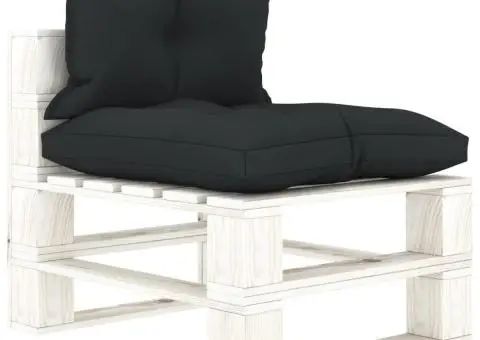 Canapea de grădină din paleți, de mijloc, perne antracit, lemn - 1/5