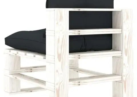 Canapea de grădină din paleți, de mijloc, perne antracit, lemn - 4/5